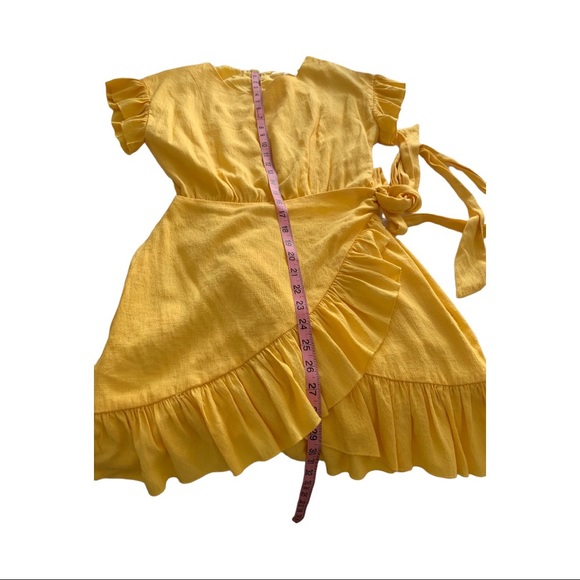 etophe studios yellow wrap dress size small - Picture 4 of 6